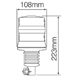 Girofar LED compact cu prindere cap de bara din Pole si amortizor vibratii